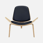 Nicer Furniture - chaise coquille Wegner - noir en bois naturel-Base et pieds solides, pré-assemblés en une seule pièce.