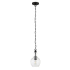 Hudson&Canal - Suspension Verona de 18 cm de large avec abat-jour en verre, - Bronze noirci/grainé-Design moderne du milieu du siècle pour votre entrée, votre foyer ou votre cuisine