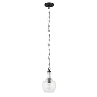 Hudson&Canal - Suspension Verona de 18 cm de large avec abat-jour en verre, - Bronze noirci/grainé-Design moderne du milieu du siècle pour votre entrée, votre foyer ou votre cuisine