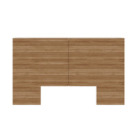 Nexera Marconi Headboard - Queen Size - Brown Oak-Modern Aesthetic: Elevate your bedroom decor with a modern headboard featuring three shelves on each side for storage 