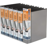 QuickFit Pro Heavy Duty Binder - Single Touch Pin-Lock - 2" - Black - 6 Pack-3 Ring Binder