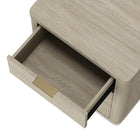 Manhattan Comfort - Evelyn 20" Table de nuit moderne à 3 tiroirs - Naturel - Lot de 2-Conception de base de balai à plateforme surélevée permettant un nettoyage facile