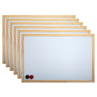 Office Works - Ensemble de grand tableau blanc magnétique effaçable à sec en bois-Ensemble: livré avec deux attaches en métal pour un affichage mural facile et 2 aimants ronds (x1 rouge et x1 noir)
