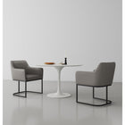 Manhattan Comfort - Lot de 2 fauteuils de salle à manger modernes Serena 23,03 po en similicuir gris-Revêtu d’un magnifique similicuir avec un rembourrage en mousse haute densité