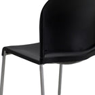 Chaise empilable noire profilée HERCULES d’une capacité de 880 lb à dossier complet avec base traîneau enduite de poudre grise-Cadre de base traîneau enduit de poudre grise