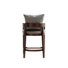 Manhattan Comfort - Tabouret de comptoir ritz 22" style milieu du siècle moderne, revêtement en similicuir gris et noyer foncé-Livré chez vous entièrement assemblé ! Aucun assemblage requis