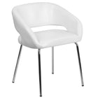 Chaise contemporaine d’appoint/de réception/de salon-bar Fusion en cuir blanc (CH-162731-WH-GG)-Style contemporain