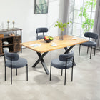 HOMCOM Dining Chairs with Steel Legs for Kitchen - Grey - Set of 4-Soft padded seats deliver exceptional comfort