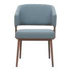 Zuo Poise Dining Chair - Azure Grey/Walnut-Plush and durable faux leather fabric