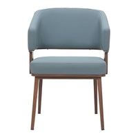 Zuo Poise Dining Chair - Azure Grey/Walnut-Plush and durable faux leather fabric