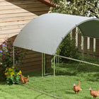 PawHut - grande cage à poules en métal galvanisé - 9,2 pi × 31,2 pi × 6,5 pi-Dimensions totales : 110,2 po L x 374,0 po l x 76,8 po H (280 x 950 x 195 cm) 
