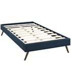 Modway Helen Fabric Twin Bed Frame with Round Splayed Legs - Azure-Solid Wood Frame