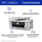Brother - MFC-J6560DW Imprimante tout-en-un à jet d’encre couleur sans fil INKvestment avec impression au format 11 po x 17 po et écran tactile couleur de 2,7 po-Vitesses d’impression rapides. Doté de la technologie MAXIDRIVE, cet appareil offre des vitesses d’impression impressionnantes, jusqu’à 31 ppm en noir et blanc et jusqu’à 30 ppm en couleur. (8)