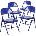 Flash Furniture HERCULES COLORBURST Series Cobalt Blue Triple Braced & Double Hinged Metal Folding Chair-300 lb. Weight Capacity
