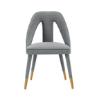 Manhattan Comfort Neda 20.87" Modern Velvet Upholstered Dining Chair - Grey-Modern Dining Chair for Dining Room and Task Chair Usage