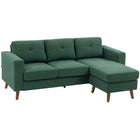HOMCOM L-Shaped Sectional Sofa with Chaise Lounge - Dark Green-Chaise easily switches sides to fit your living room layout