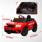 Qaba 12V Electric Police Car for Kids with Remote Control - Red-Spring suspension and slow start enhance ride smoothness 