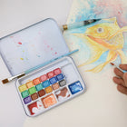 Mont Marte - Coffret de 21 pièces de peinture aquarelle métallisée en boîte métallique - Métallisée-Conçu pour la peinture à l'aquarelle et le lettrage à la main lorsque vous souhaitez des accents métalliques