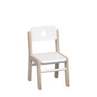 Beleduc Furniture - chaise de classe en bois Illiana - petite - blanc et bois naturel - ensemble de 2-Lot de 2 chaises
