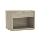 Manhattan Comfort Evelyn 32" Modern 1-Drawer Nightstand - Natural-Sleek, Horizontal Drawer Pulls for a Clean, Uncluttered Look