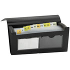 Winnable Poly Expanding File - 13-Pocket - Cheque - Black-Two see-through pockets for business cards or list of contents 