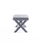 Manhattan Comfort - Abigail banc ottoman capitonné en velours style milieu du siècle 42,12" - gris-Livré chez vous entièrement assemblé ! Aucun assemblage requis