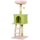 PawHut - arbre à chat fleur 48 po - tour d’intérieur avec perchoir en forme de fleur-Comprend un condo et un perchoir en forme de fleur, offrant deux espaces de repos douillets 