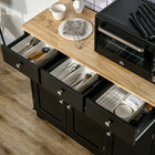 HOMCOM 39.8" L Sideboard Buffet Cabinet with Storage - Black-Assembly required
