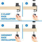 Mount-It Adjustable Microphone Boom Arm-Dimensions: 2" D x 15.4" W x 37.36" H