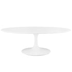 Modway Lippa 48" Oval-Shaped Wood Coffee Table - White-Modern Coffee Table