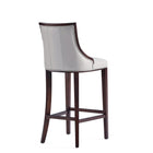 Manhattan Comfort - Tabouret de bar Fifth Avenue 19" traditionnel en similicuir rembourré - gris clair-Hauteur du siège : 31,5 po
