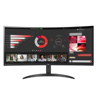 LG 34" UltraWide QHD Curved monitor - 34WR50QKB-Up to 99 percent sRGB color gamut expression, 3000:1 Contrast Rate, HDR 10