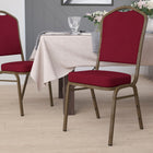 Flash Furniture HERCULES Series Crown Back Stacking Banquet Chair with Gold Vein Frame - Burgundy-Upholstered Seat and Back