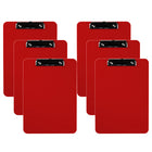 Davis Group Plastic Clipboards - Letter Size - 9" W x 12" H - Red - 6 Pack-Clipboards are made of tough, durable injection molded plastic and feature smooth edges
