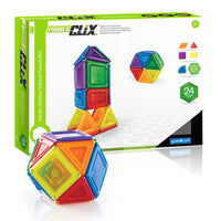 Guidecraft PowerClix Solids - Magnetic Building Set - 24 Pieces-An open-ended magnetic construction toy with an easy click ‘n connect system