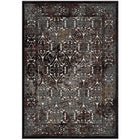 Modway Westia Ornate Turkish Vintage Area Rug - 8 ft W x 10 ft L - Dark Brown/Silver Blue-Ornate Turkish Area Rug