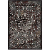 Modway Westia Ornate Turkish Vintage Area Rug - 8 ft W x 10 ft L - Dark Brown/Silver Blue-Ornate Turkish Area Rug