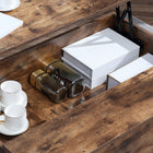 HOMCOM Lift Top Coffee Table with Hidden Storage Compartment - Rustic Brown-Material: Particle Board, Metal