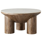 Modway - Ellison Rond de 33 po Bois Table basse avec dessus en marbre - Noyer-6