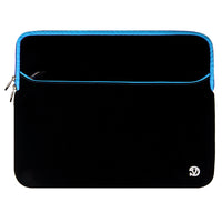 Vangoddy Neoprene 15" Laptop Protective Sleeve Case with Extra Pocket - Black/Blue-Water Resistant Neoprene Material. Protects your laptop from moisture and minor spills.