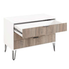 Manhattan Comfort DUMBO 35.19" Modern Dresser - White and Grey-Snap It Assembly! Includes High Quality Internal Click Grooves for a Simple Assembly, No Tools Required!