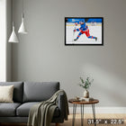 Alexis Lafreniere New York Rangers Shooting - Framed Canvas - 31" x 22"-Ready to hang - arrives fully assembled
