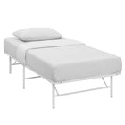 Modway Horizon Stainless Steel Twin Bed Frame - White-Modern Platform Bed Frame