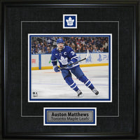 Auston Matthews Pin & Plate Toronto Maple Leafs - Framed Print - 18" x 18"-Premium virtual frames