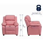 Flash Furniture – Fauteuil en vinyle inclinable pour enfant avec espace de rangement, style contemporain, rose-Housse d'appui-tête