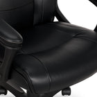 Staples - Chaise fonctionnelle en cuir reconstitué, noire-Capacité de poids : 113,4 kg (250 lb) (basé sur une journée de travail de 8 heures)