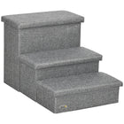PawHut 3-Tier Pet Stairs with Storage Box for High Bed-Allows pets to access higher spots, such as beds and sofas 