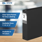 Davis Group Premium Economy Binder - Round Ring - 2" - Black - 6 Pack-Round Ring, Non-Locking