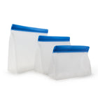 Sully PEVA Snack And Storage Bags 3-Set - Blue-Zippper pressure closure 
