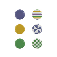 Quartet Geo Design Magnets - Assorted Colours - 6 Pack-STRONG MAGNETIC HOLD: Each magnet is engineered with a powerful magnetic backing, ensuring that your notes, reminders, and photos stay securely in place, all while adding a touch of fun to your workspace or home.